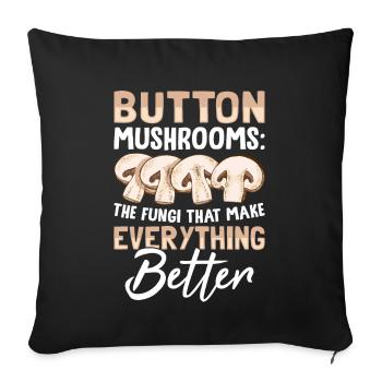 Mushrooms- Pilze Geschenke - Sofakissenbezug 45 x 45 cm - Schwarz - Vorne