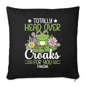 Frog Tshirt - Frog Gifts - Sofa pillowcase 17,3'' x 17,3'' (45 x 45 cm) - black - Front