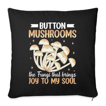 Pilze Geschenke- mushrooms- Pilze Geschenkidee - Sofakissenbezug 45 x 45 cm - Schwarz - Vorne