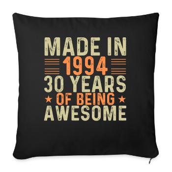 Fabriqué en 1994 30 ans d’être génial - Housse de coussin décorative 45 x 45 cm - noir - Devant