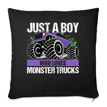 Boys Monster Truck Passion Gift - Sofa pillowcase 17,3'' x 17,3'' (45 x 45 cm) - black - Front