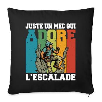 Adore Escalade Vintage Grimpeur Alpinisme Varappe - Housse de coussin décorative 45 x 45 cm - noir - Devant