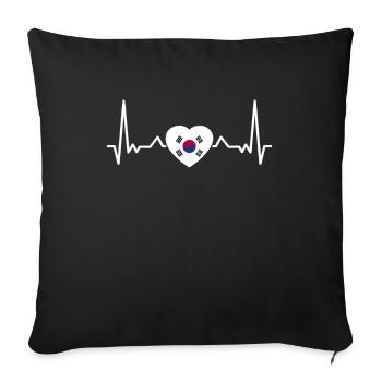 South Korea Heartbeat South Korean Flag Koreans - Sofa pillowcase 17,3'' x 17,3'' (45 x 45 cm) - black - Front