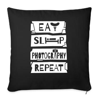 Photography Camera Photo-REPEAT Nature Photographer - Sofa pillowcase 17,3'' x 17,3'' (45 x 45 cm) - black - Front