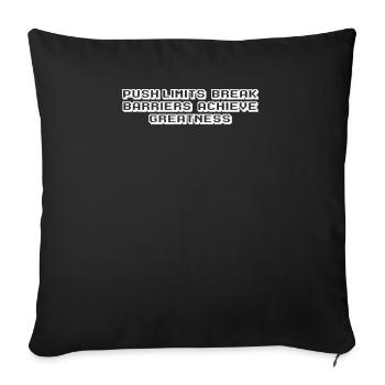 Fitness - Push limits, break barriers, achieve - Sofa pillowcase 17,3'' x 17,3'' (45 x 45 cm) - black - Front