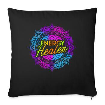 Chakra Guérison Holistique Mains Guérisseur Énergétique Reiki - Housse de coussin décorative 45 x 45 cm - noir - Devant