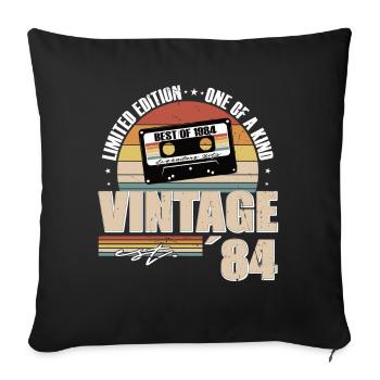 40. Geburtstag Jahrgang 1984 Vintage 1984 - Sofakissenbezug 45 x 45 cm - Schwarz - Vorne