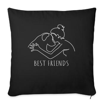 Meilleurs amis Propriétaire de chien mâle Wauwau à quatre pattes - Housse de coussin décorative 45 x 45 cm - noir - Devant