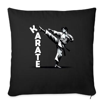 Karaté Karaté Combattant Arts Martiaux Shotokan - Housse de coussin décorative 45 x 45 cm - noir - Devant