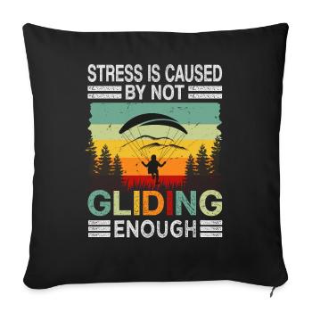 Le stress est causé par le fait de ne pas glisser suffisamment - Housse de coussin décorative 45 x 45 cm - noir - Devant