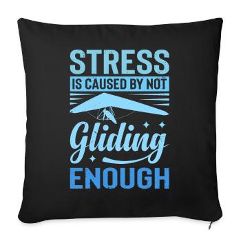 Le stress est causé par le fait de ne pas glisser suffisamment - Housse de coussin décorative 45 x 45 cm - noir - Devant