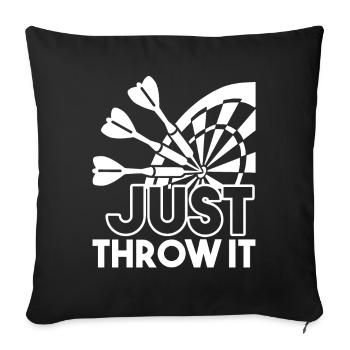 Darts Darts Just Throw It - Sofa pillowcase 17,3'' x 17,3'' (45 x 45 cm) - black - Front