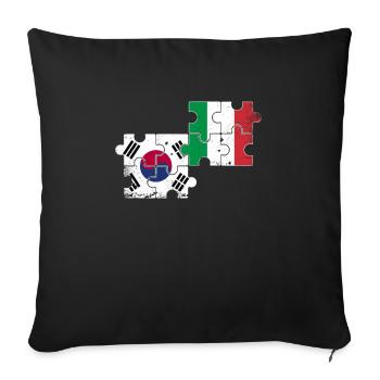 South Korea Italy Vintage Flag South Korean - Sofa pillowcase 17,3'' x 17,3'' (45 x 45 cm) - black - Front