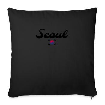 Seoul, South Korea, South Korean flag, Koreans - Sofa pillowcase 17,3'' x 17,3'' (45 x 45 cm) - black - Front