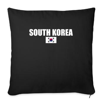 Corée du Sud Corée du Sud Drapeau coréen - Housse de coussin décorative 45 x 45 cm - noir - Devant