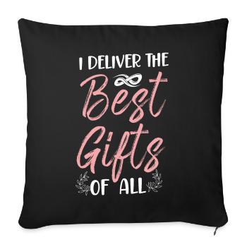 LD Infirmière du travail et de l’accouchement - Housse de coussin décorative 45 x 45 cm - noir - Devant