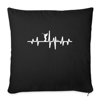 Golfer Humor Gift Golf Heart Rate - Sofa pillowcase 17,3'' x 17,3'' (45 x 45 cm) - black - Front