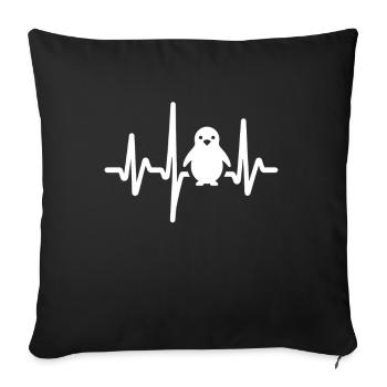 Penguin Funny Heart Rate Gift - Sofa pillowcase 17,3'' x 17,3'' (45 x 45 cm) - black - Front