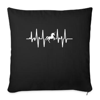 Unicorn Gift Unicorn Girl Heart Rate - Sofa pillowcase 17,3'' x 17,3'' (45 x 45 cm) - black - Front