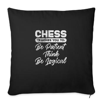 Chess - Sofa pillowcase 17,3'' x 17,3'' (45 x 45 cm) - black - Front