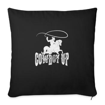 Cow-boy - Housse de coussin décorative 45 x 45 cm - noir - Devant