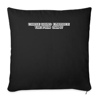Fitness - Chasser les gains, embrasser la douleur, l’assumer - Housse de coussin décorative 45 x 45 cm - noir - Devant