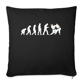 Judoka Taekwondo Karate Aikido Ju-Jutsu Evolution - Sofakissenbezug 45 x 45 cm - Schwarz - Vorne