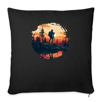 Photographe de paysage, Appareil photo, Photographe de nature - Housse de coussin décorative 45 x 45 cm - noir - Devant