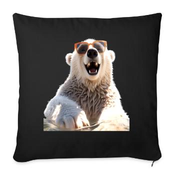 Polar Bear with Sunglasses Bears Love Cute Polar Bears - Sofa pillowcase 17,3'' x 17,3'' (45 x 45 cm) - black - Front