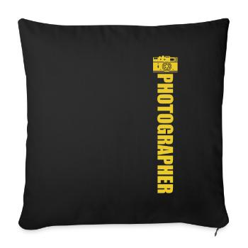 Photographe de paysage, Appareil photo, Photographe de nature - Housse de coussin décorative 45 x 45 cm - noir - Devant