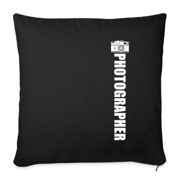 Photographe de paysage, Appareil photo, Photographe de nature - Housse de coussin décorative 45 x 45 cm - noir - Devant