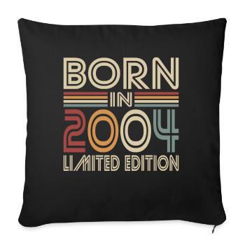 20e anniversaire Né en 2004 Né en 2004 - Housse de coussin décorative 45 x 45 cm - noir - Devant
