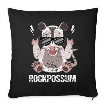 Opossum Rock pure fraîcheur - Housse de coussin décorative 45 x 45 cm - noir - Devant