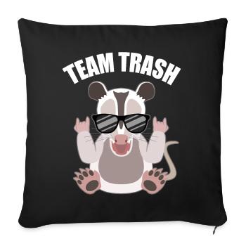 Rockendes Opossum mit Cool-Faktor - Sofakissenbezug 45 x 45 cm - Schwarz - Vorne