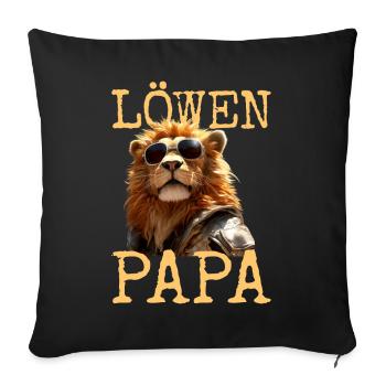 Lion Papa Papa Papa Fête des Pères Père Sauvage Lion - Housse de coussin décorative 45 x 45 cm - noir - Devant