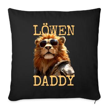 Lion Papa Papa Papa Fête des Pères Père Sauvage Lion - Housse de coussin décorative 45 x 45 cm - noir - Devant
