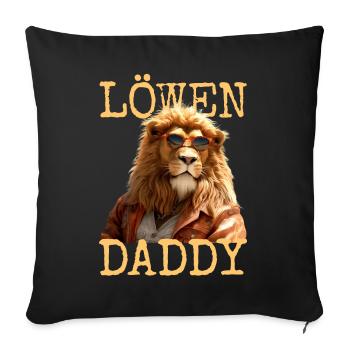 Lion Papa Papa Papa Fête des Pères Père Sauvage Lion - Housse de coussin décorative 45 x 45 cm - noir - Devant