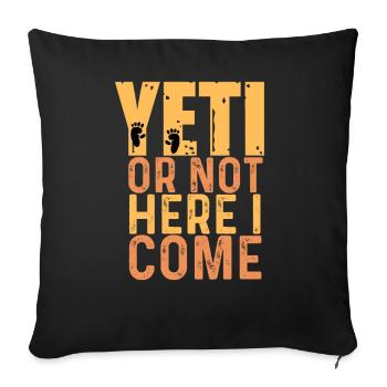 Yéti ou pas me voilà - Yetidesign - Housse de coussin décorative 45 x 45 cm - noir - Devant
