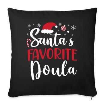 Doula Birth Worker Christmas - Sofakissenbezug 45 x 45 cm - Schwarz - Vorne