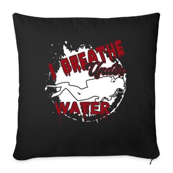 Diving Diving I Under Water - Sofa pillowcase 17,3'' x 17,3'' (45 x 45 cm) - black - Front