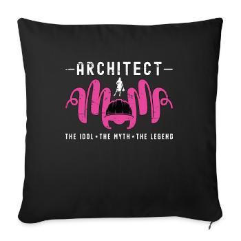 Architecte Maman L’idole Le mythe Le dessinateur - Housse de coussin décorative 45 x 45 cm - noir - Devant