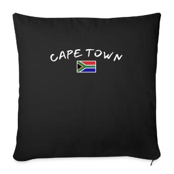 Le Cap Afrique du Sud Drapeau sud-africain - Housse de coussin décorative 45 x 45 cm - noir - Devant