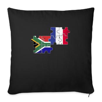 South Africa France Vintage Flag South African - Sofa pillowcase 17,3'' x 17,3'' (45 x 45 cm) - black - Front