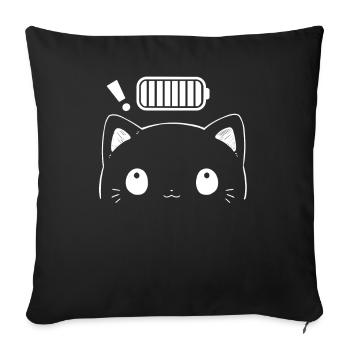 Yume Kawaii Neko Battery Icon Cute Minimalist Aest - Sofakissenbezug 45 x 45 cm - Schwarz - Vorne