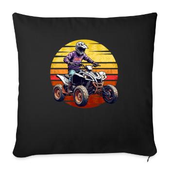 Quad Moto Tout Terrain - Housse de coussin décorative 45 x 45 cm - noir - Devant