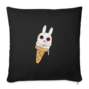 eiscreme - Sofa pillowcase 17,3'' x 17,3'' (45 x 45 cm) - black - Front