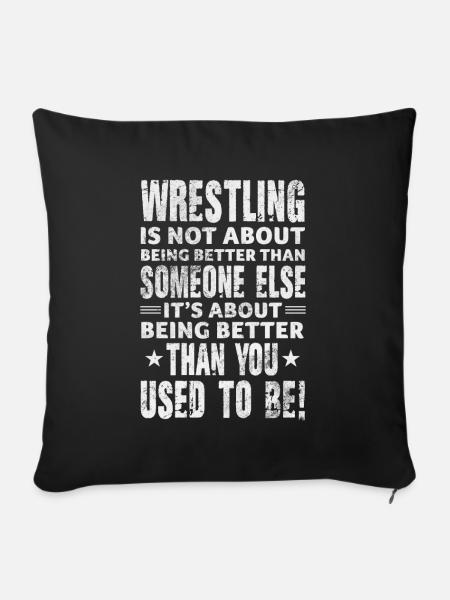 Wrestling - Sofakissenbezug 45 x 45 cm - Schwarz