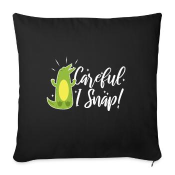 Careful i snap alligator - Sofa pillowcase 17,3'' x 17,3'' (45 x 45 cm) - black - Front