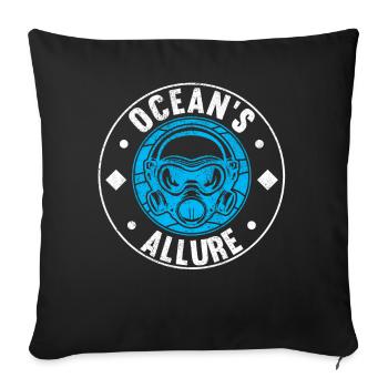 Scuba Diving, Scuba Diving, Holiday Sea Diver - Sofa pillowcase 17,3'' x 17,3'' (45 x 45 cm) - black - Front
