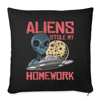 Alien, UFO, UAP, Space, Space Flying Object - Sofa pillowcase 17,3'' x 17,3'' (45 x 45 cm) - black - Front